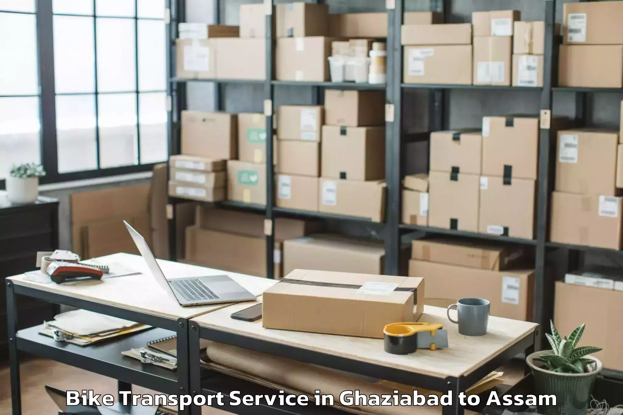 Book Ghaziabad to Raha Bike Transport Online